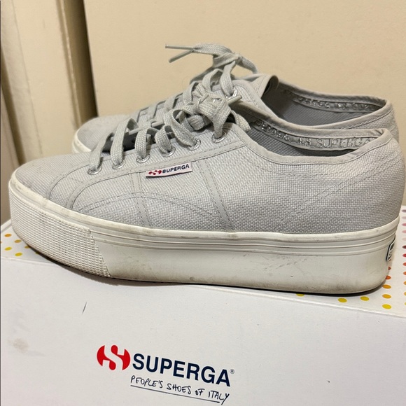 Superga 2740 Platform Grey Shoes - Picture 7 of 10